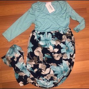 NWT teal floral dress